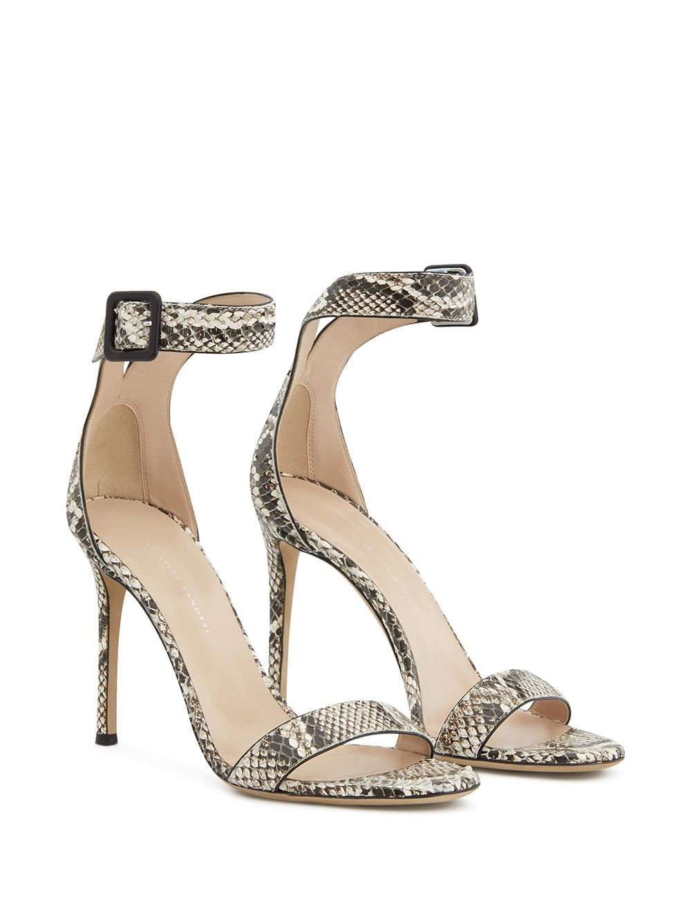 Giuseppe Zanotti Neyla sandalen met python effect - Beige