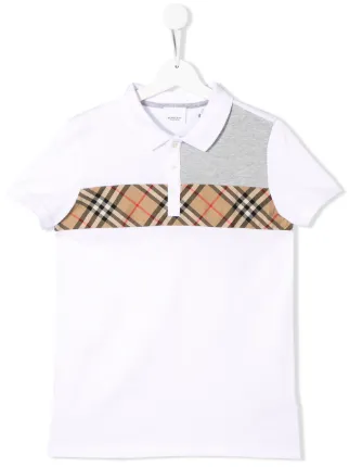 Burberry Kids Jeff Panelled Polo Shirt Farfetch