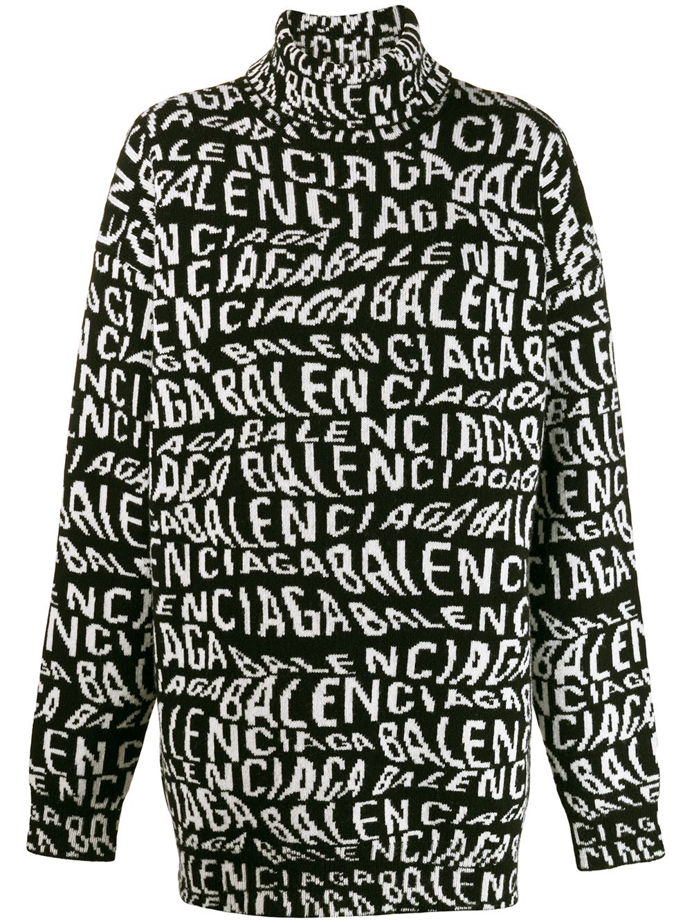 фото Balenciaga свитер с высоким воротником и логотипом