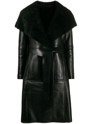 balenciaga leather coat