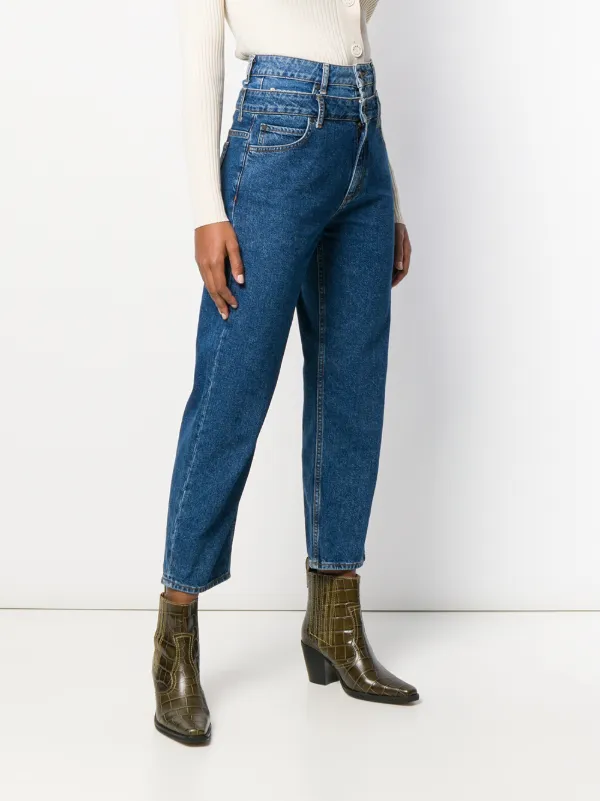 Two-tone double-waisted jeans SFPJE00432 - Jeans