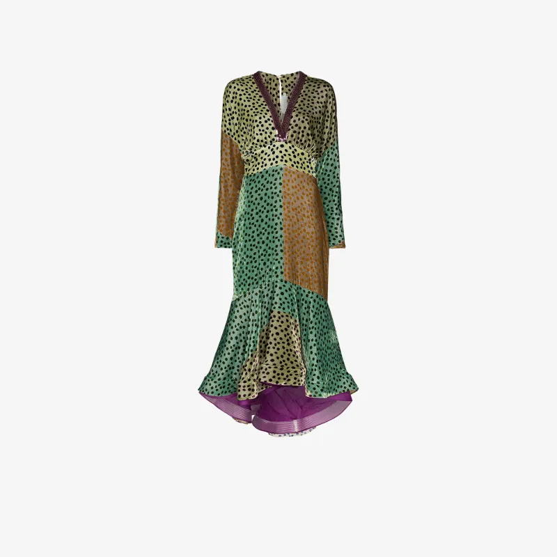 Silvia Tcherassi Dagma Polka Dot Velvet Midi Dress 5 Star