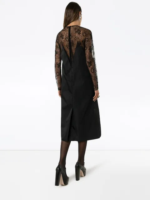 PRADA FRANKENSTEIN-PRINT LACE-PANEL DRESS