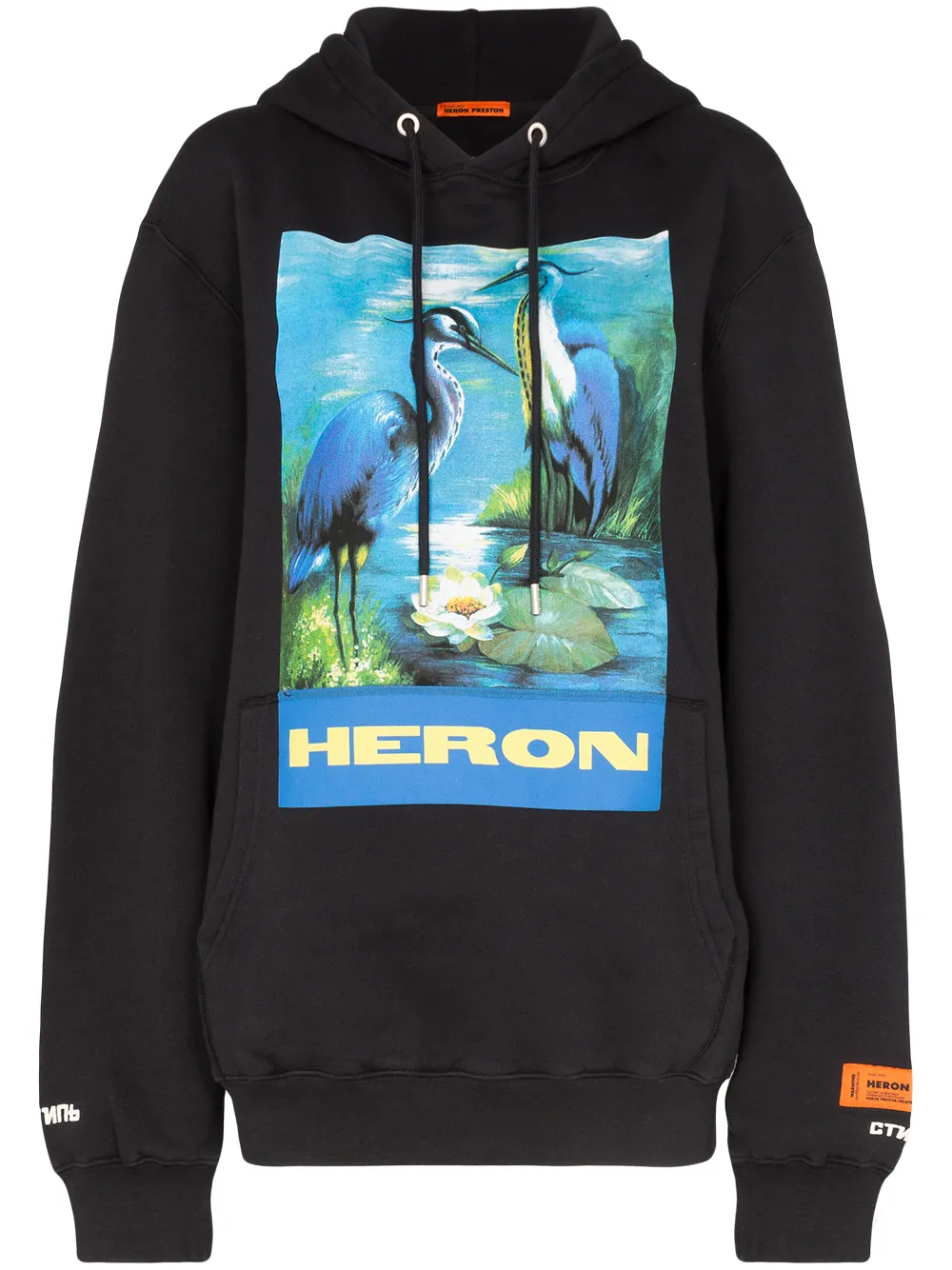 Heron Preston Kapuzenpullover mit Vogel-Print - Schwarz