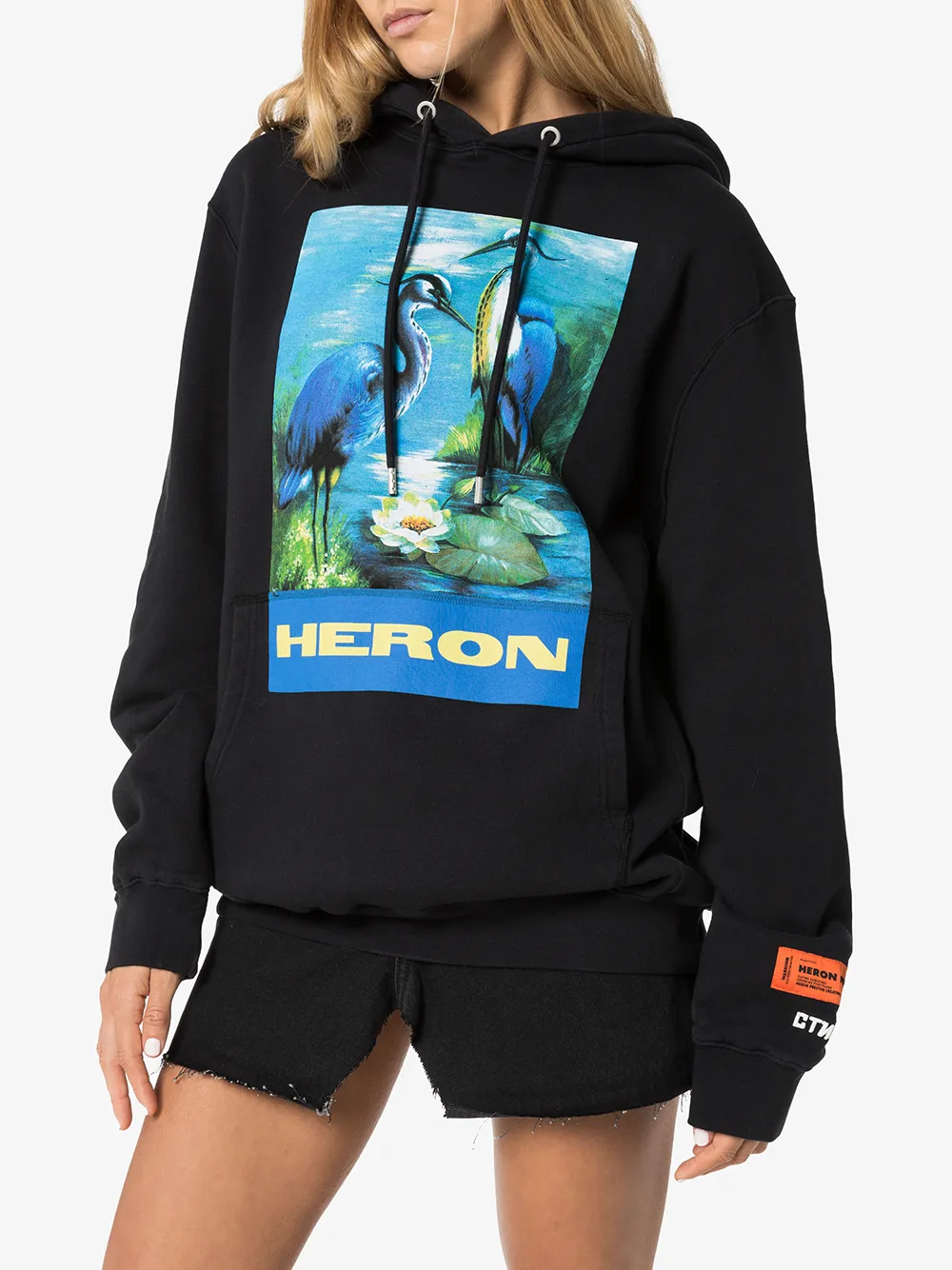  Heron Preston Kapuzenpullover Mit Vogel Print   Schwarz 