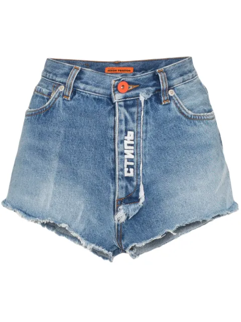 Heron Preston raw denim shorts