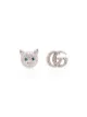 Image 1 of Gucci cat head GG logo earrings