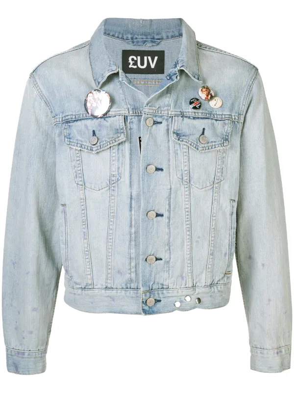blue fitted denim jacket