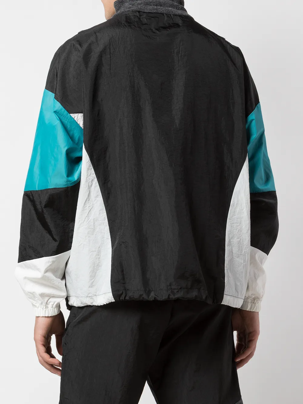 Oversized Knit-Panel Windbreaker
