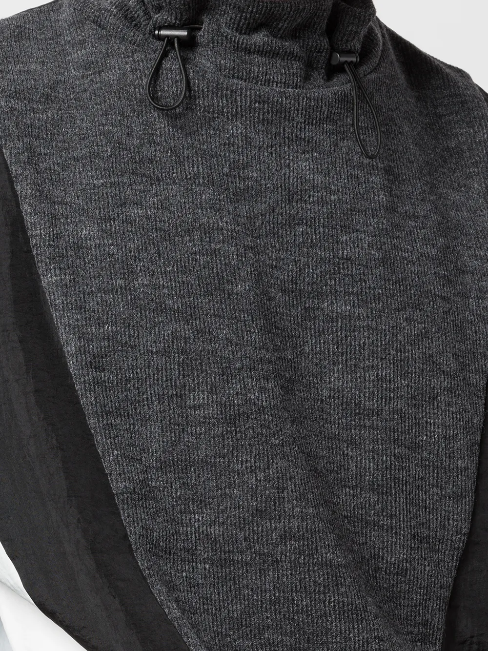 Oversized Knit-Panel Windbreaker