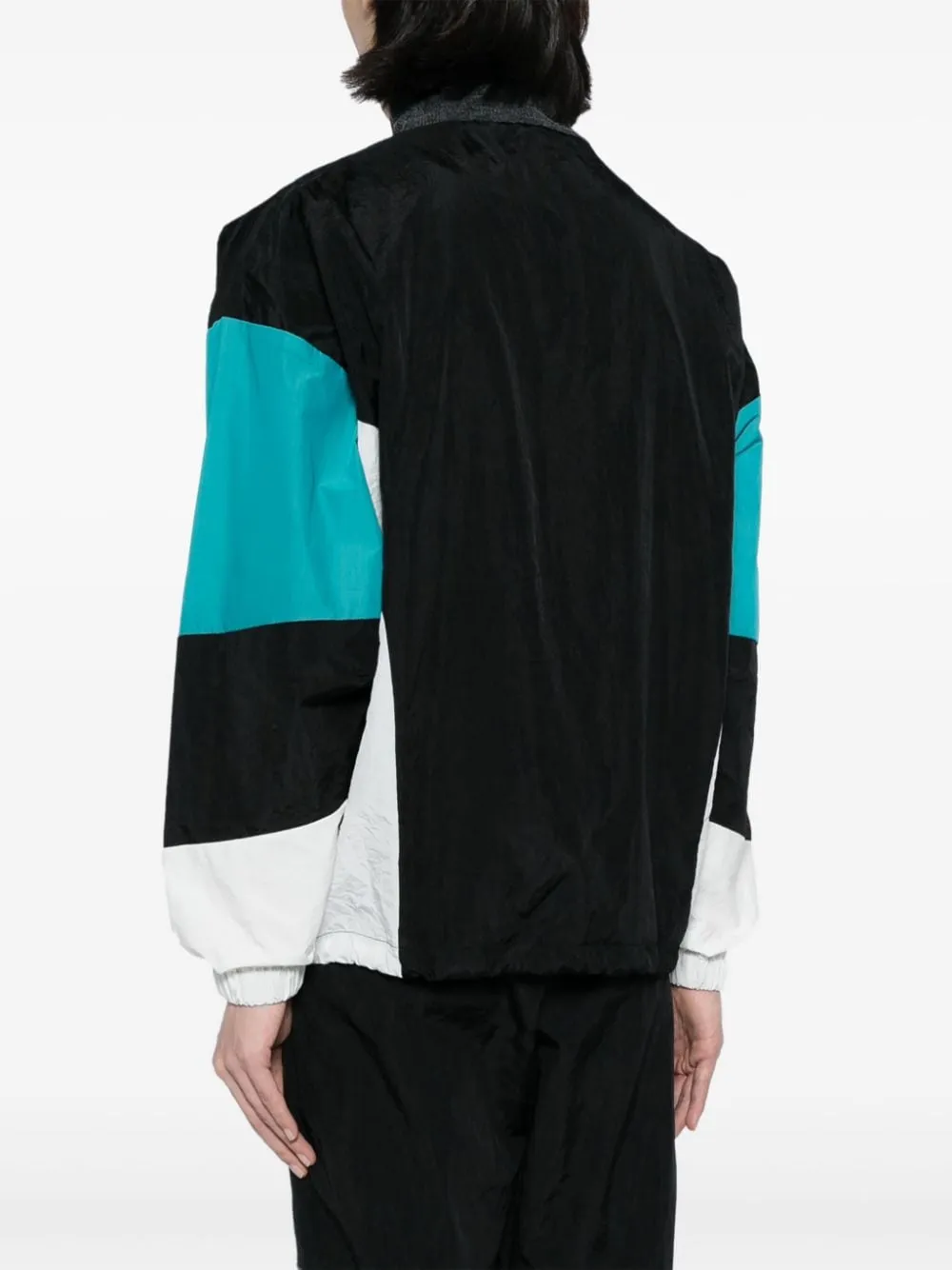 Oversized Knit-Panel Windbreaker