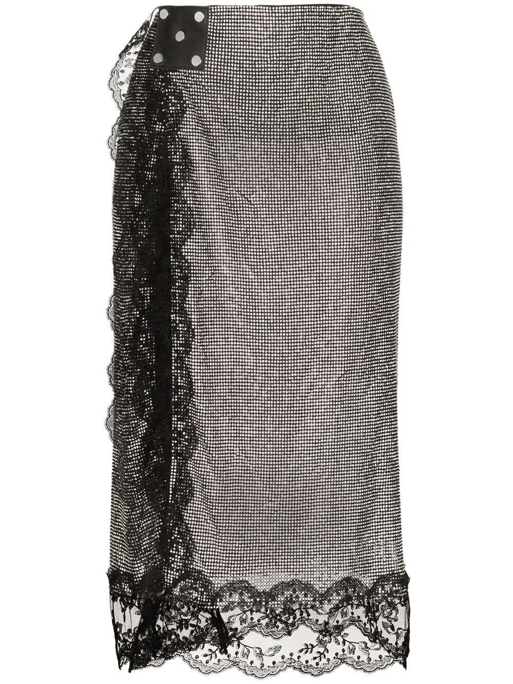 Christopher Kane Skirts lace-trimmed chainmail skirt