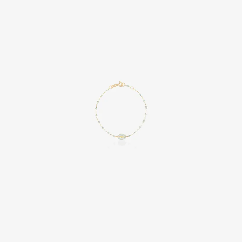 Gigi Clozeau 18k Yellow Gold Mini Madone 17 Cm Beaded Bracelet In Gold