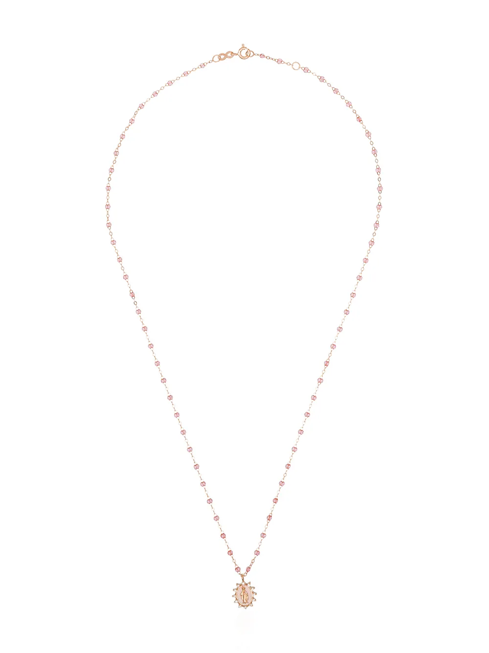 

Gigi Clozeau 18kt rose gold and diamond Mary charm necklace - PINK