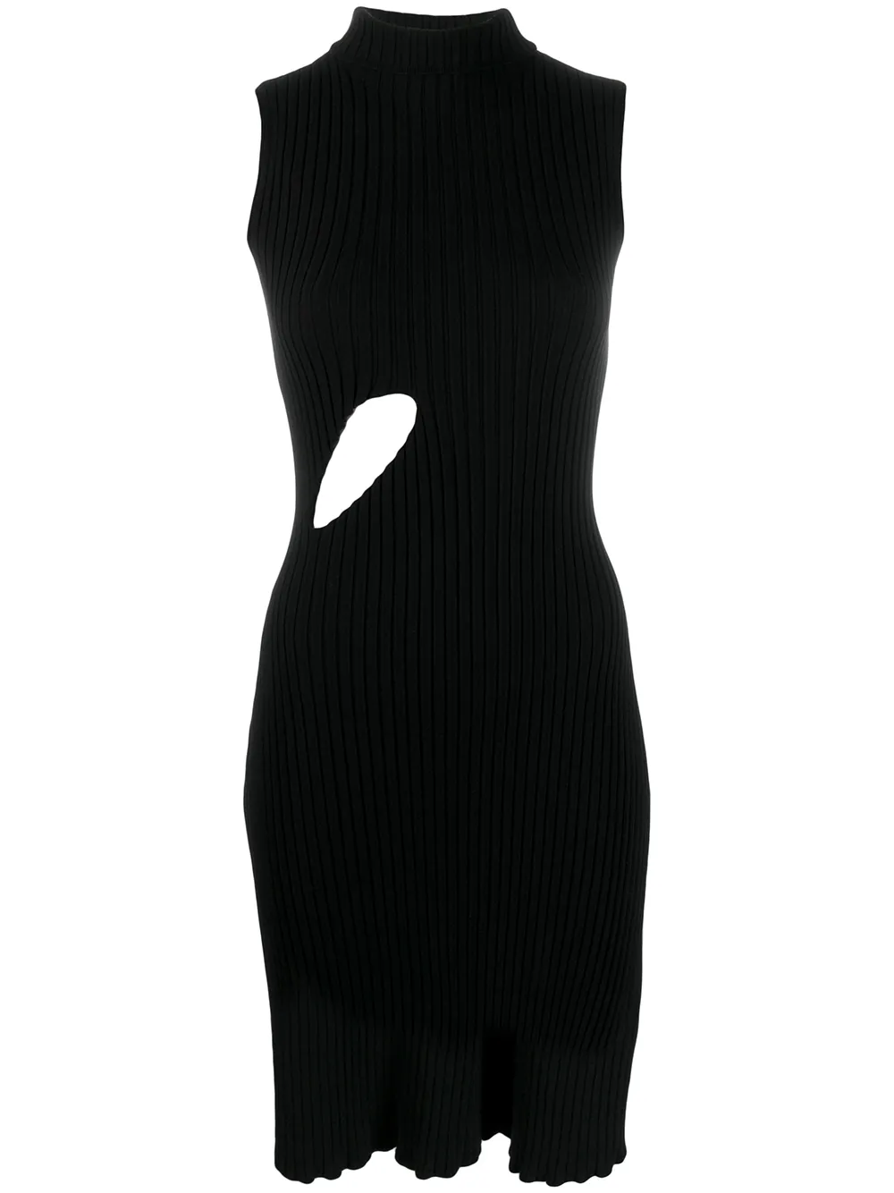 Mm6 Maison Margiela Dresses MM6 MAISON MARGIELA CUT-OUT DETAIL RIBBED DRESS - BLACK