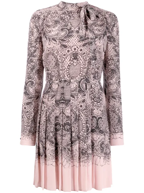 Valentino Garavani pussy bow pleated dress