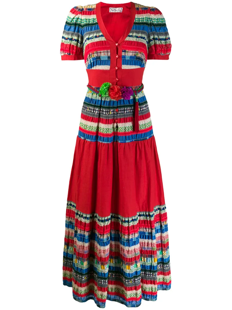 A.N.G.E.L.O. Vintage Cult платье 1970-х годов Bolivian с нашивками