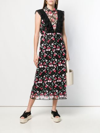 floral embroidered maxi dress展示图