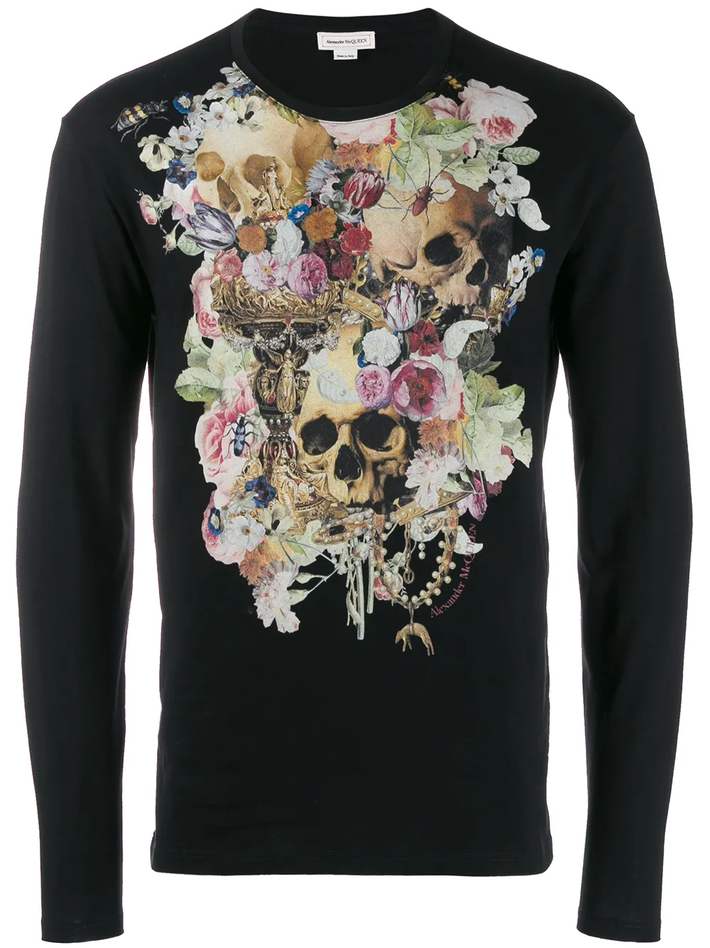 фото Alexander McQueen футболка с цветочным принтом Skull