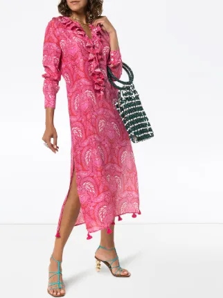 Cerelina batik-print midi dress展示图