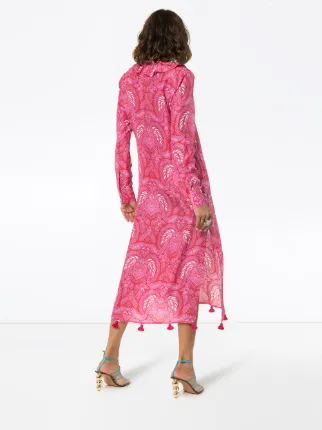 Cerelina batik-print midi dress展示图