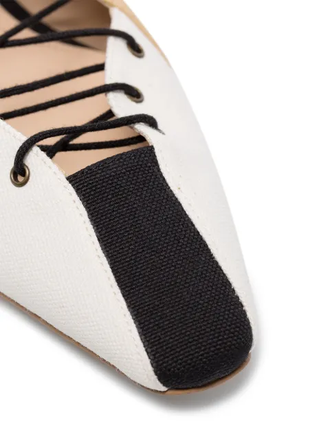 ROSIE ASSOULIN CONTRAST STRIPE LACED SLIDES