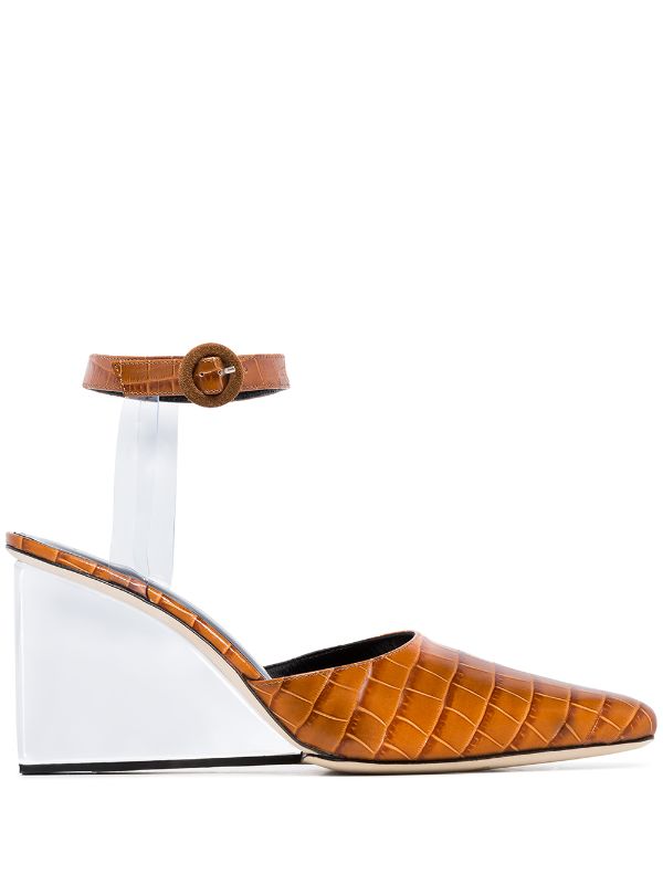 brown crocodile pumps