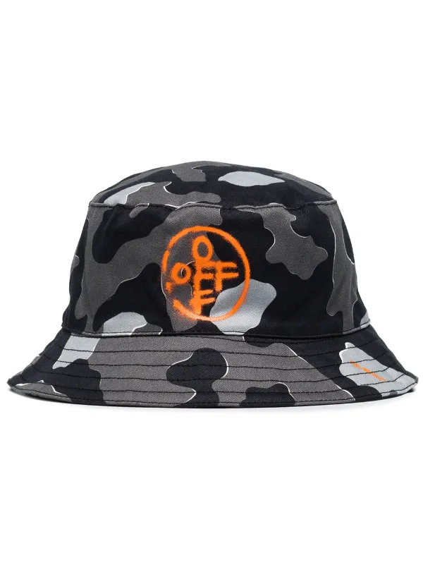 white camo bucket hat