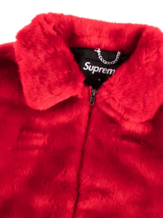 supreme faux fur bomber jacket black