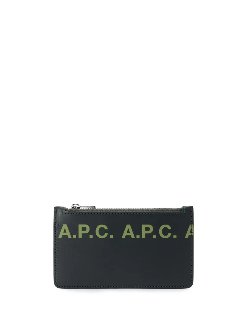 A.P.C. кошелек на молнии с логотипом