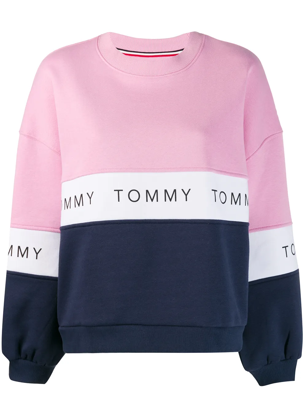 tommy jeans colourblock stripe logo sweatshirt