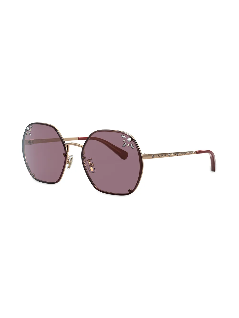 Coach Zonnebril verfraaid met strass Roze