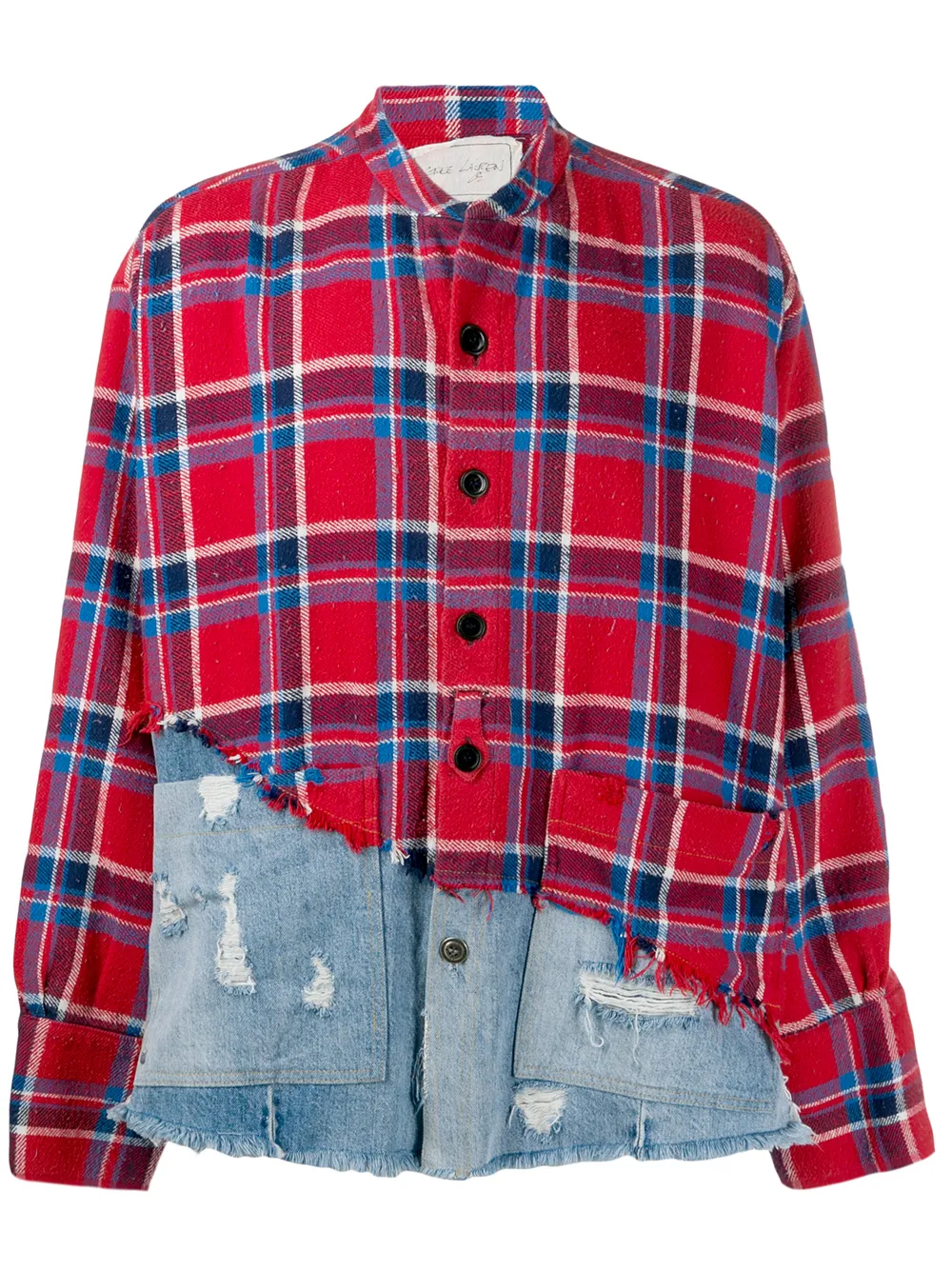 Greg Lauren T-shirts GREG LAUREN PATCHWORK SHIRT - RED