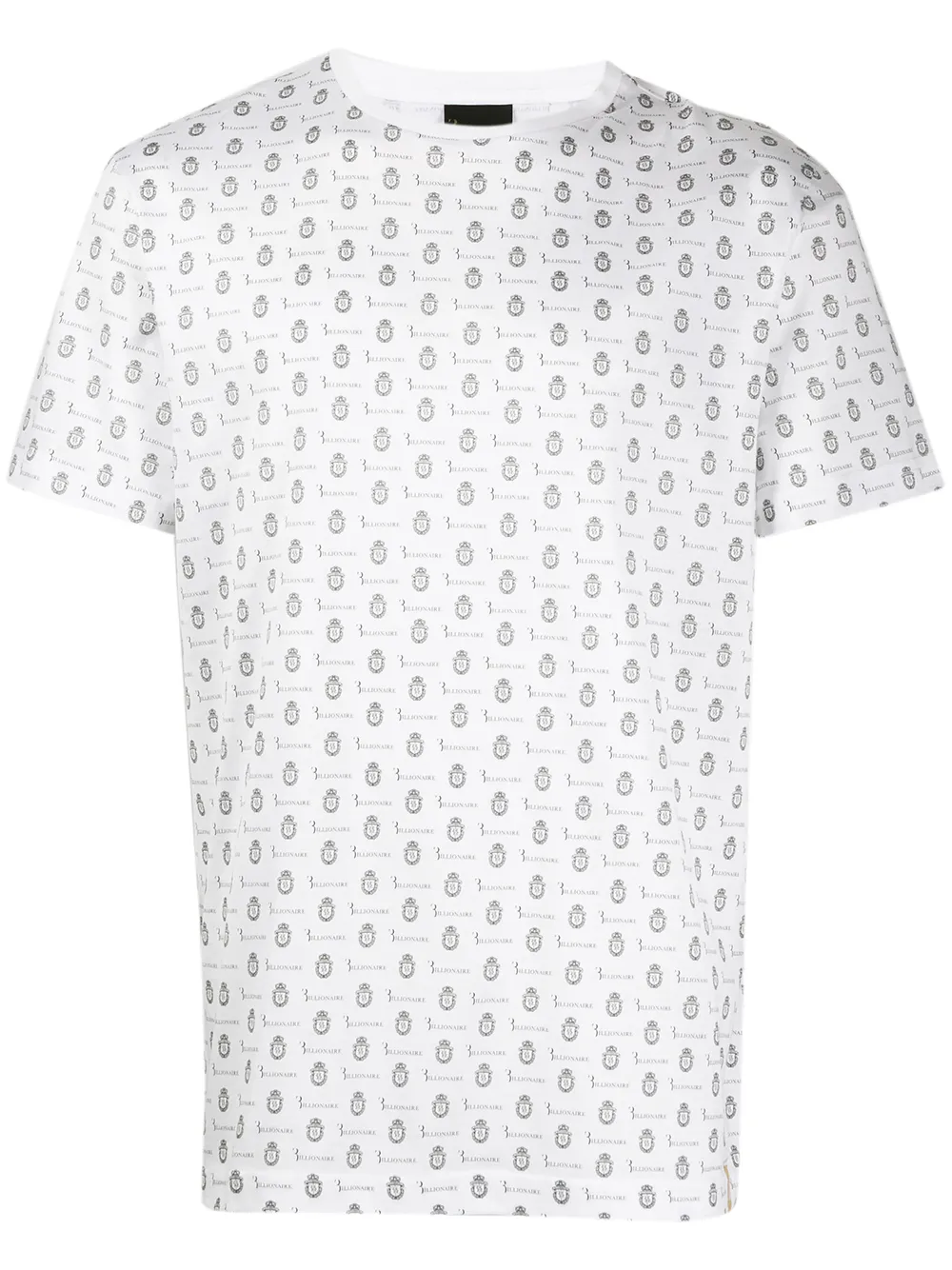 Billionaire T-Shirt mit Logo-Print - Weiß