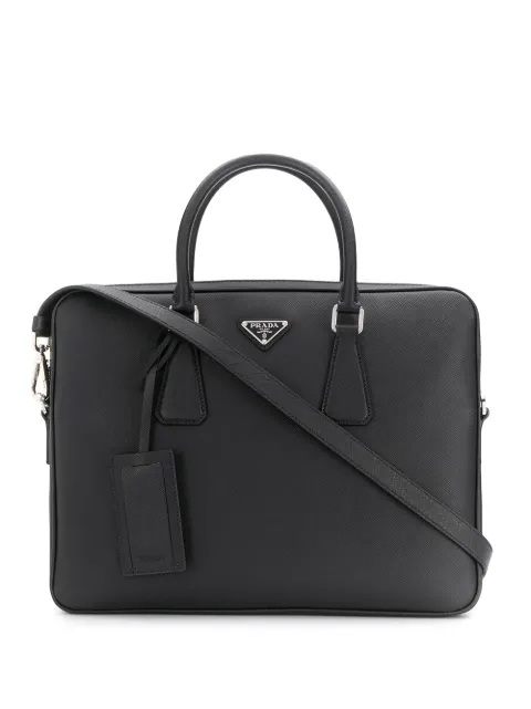 Prada Laptoptasche mit Logo-Schild