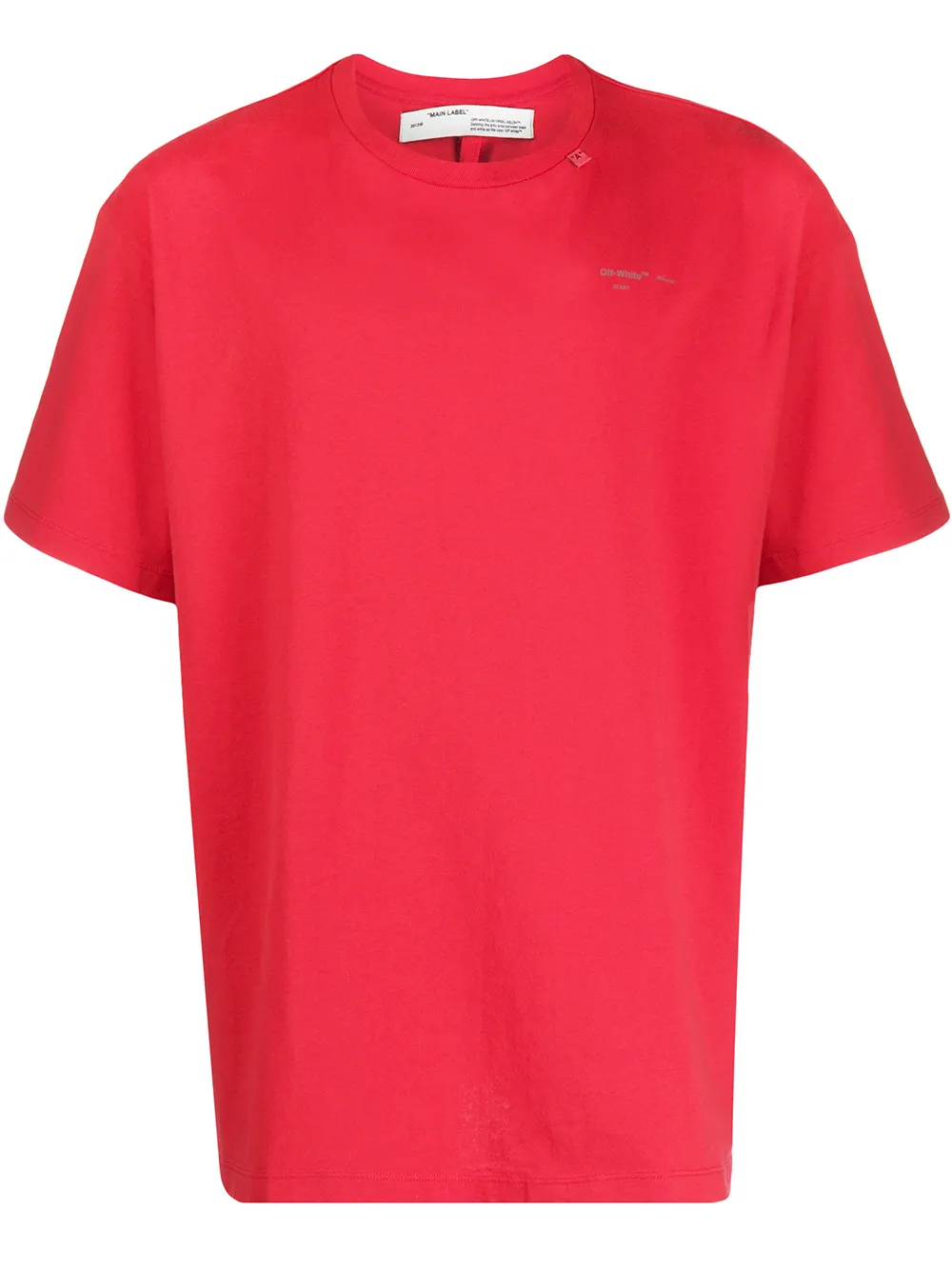 Off-White T-Shirt mit Logo-Print - Rot