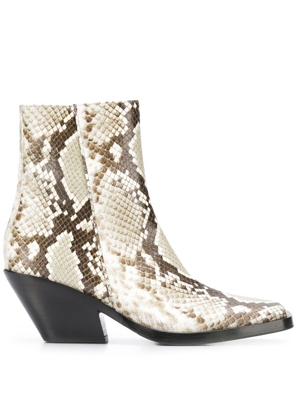 acne snakeskin boots