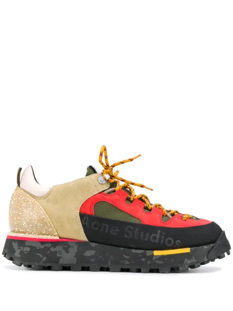 Click to view more detailed imagery on our partner's website Acne Studios Berton Rubber-Trimmed Suede And Canvas Sneakers In Bpi440 -Multi Green