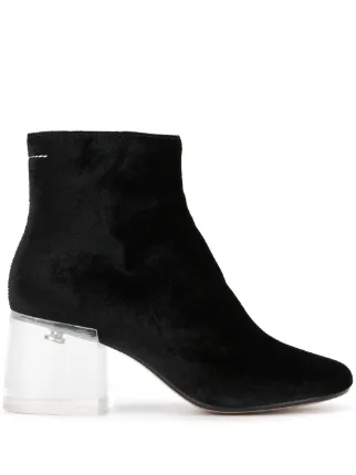 boots with clear block heel