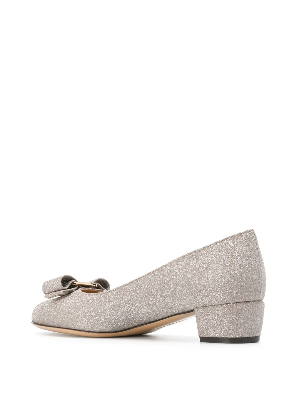 Ferragamo Vara bow glitter pumps Grey