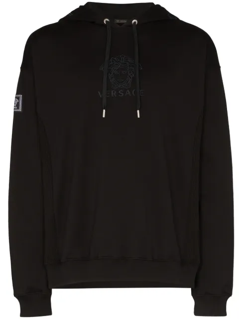 Click to view more detailed imagery on our partner's website Versace Medusa Logo Cotton Hoodie In Black