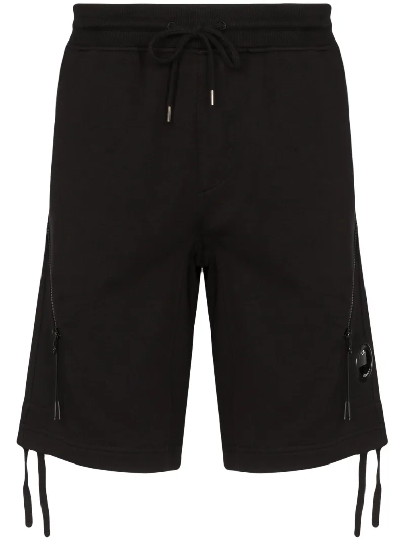 C.p. Company Shorts CP COMPANY LENS DETAIL COTTON SHORTS - BLACK
