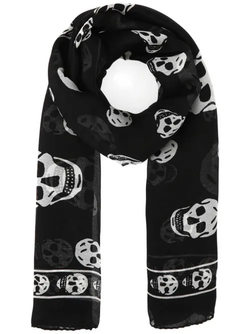 Foulard à motif tête de mort - Alexander McQueen - Modalova
