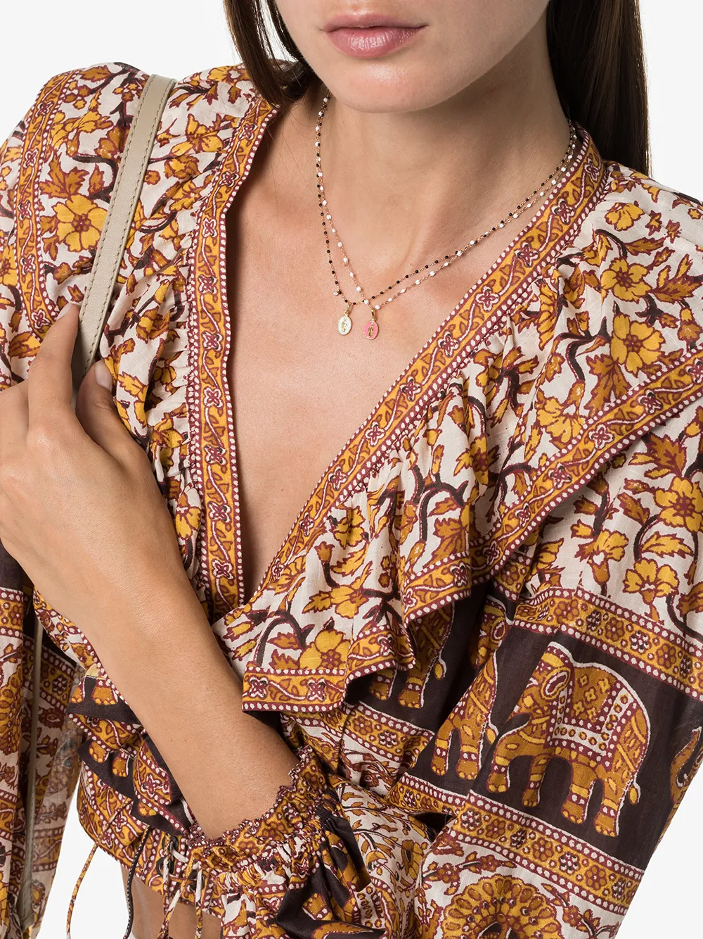 Gigi Clozeau 18kt geelouden Madonna bedel - PINK/GOLD