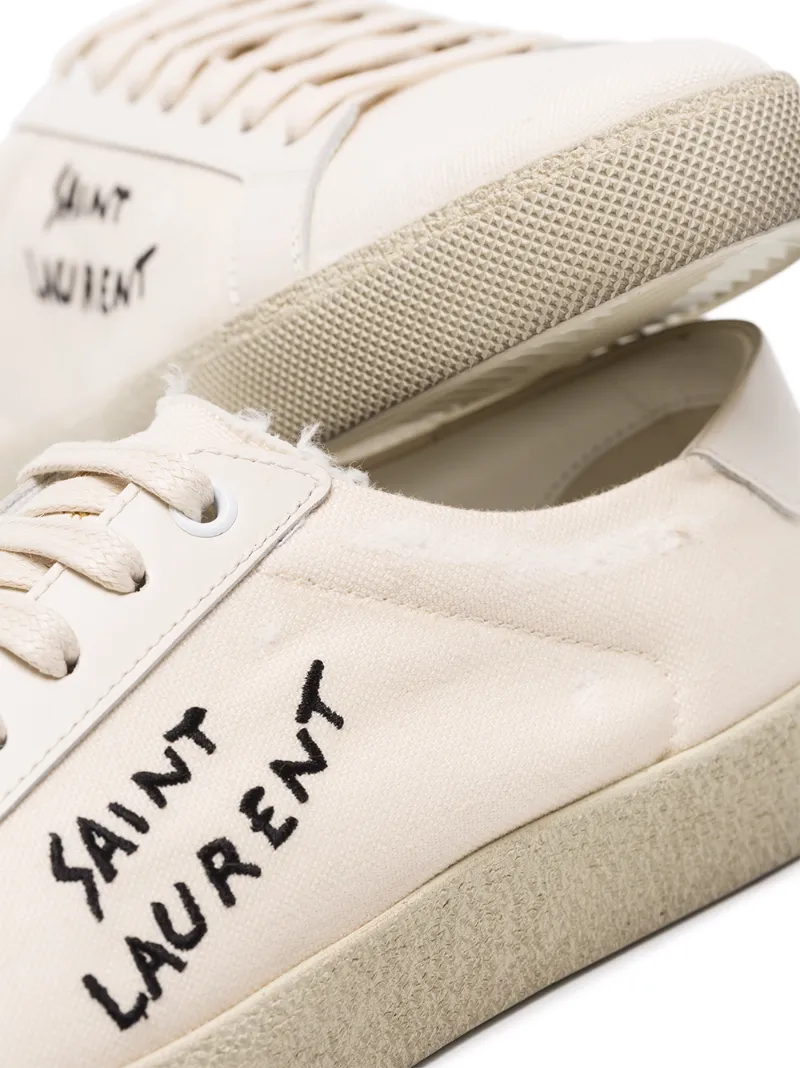 SAINT LAURENT court classic logo embroidery sneakers