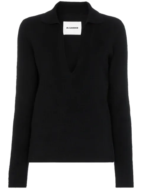 Jil Sander Collared v-neck knit jumper