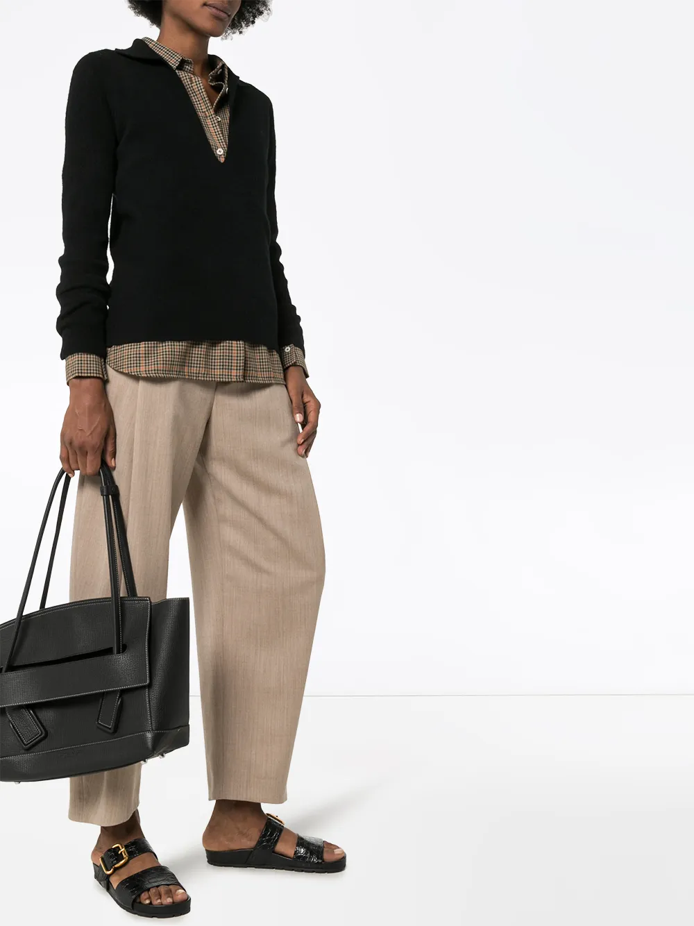 Jil Sander Collared v-neck knit jumper | Knitted Sweaters | Image 2
