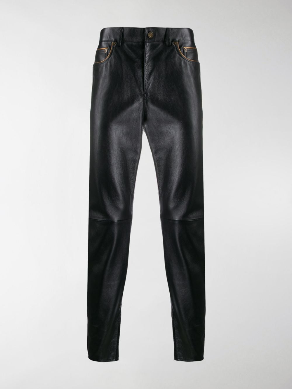 SAINT LAURENT SLIM-LEG LEATHER TROUSERS,578519YC2VW14084158