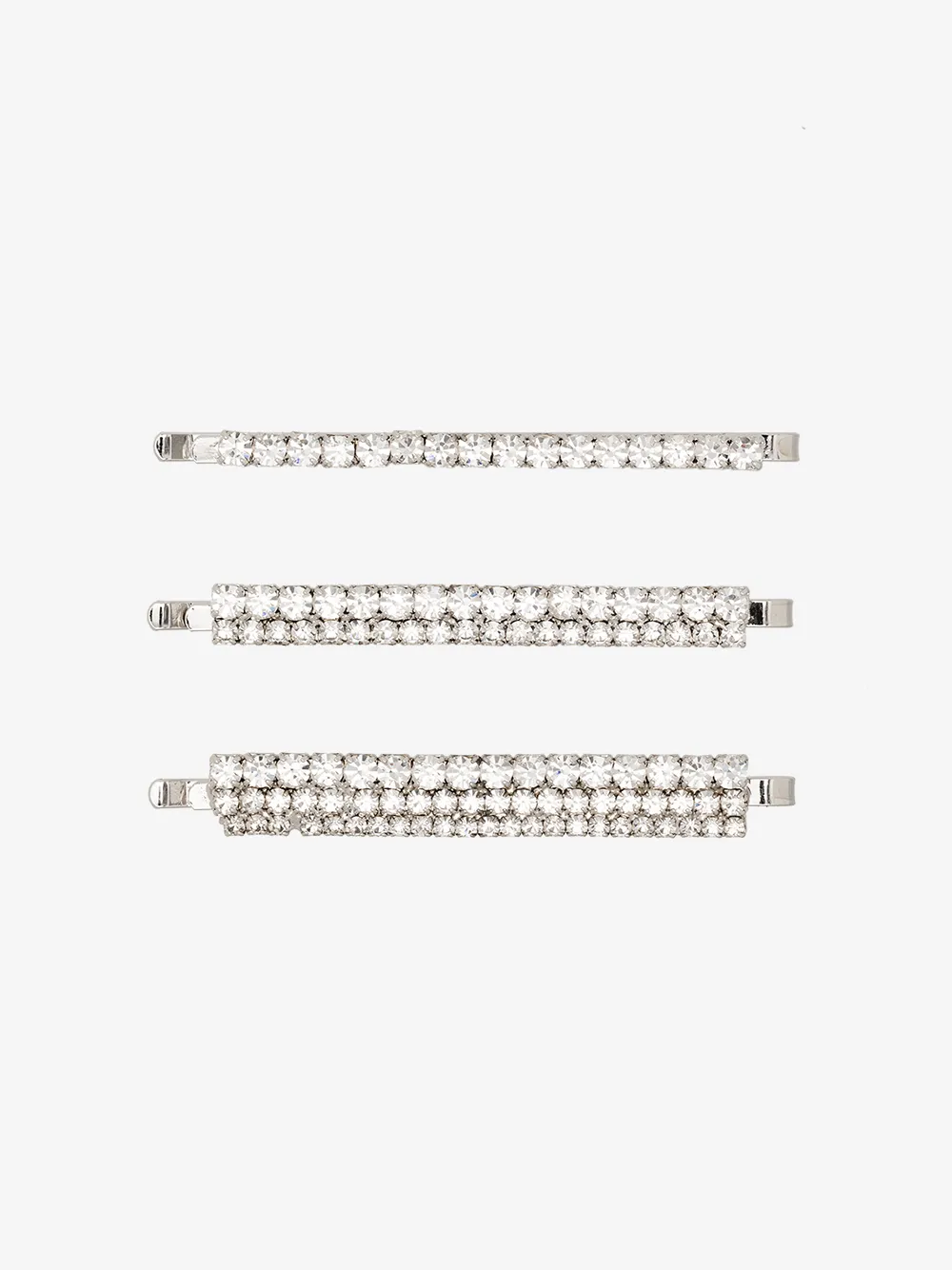 Alessandra Rich Accessories ALESSANDRA RICH SILVER TONE SET OF THREE CRYSTAL EMBELLISHED HAIR CLIPS