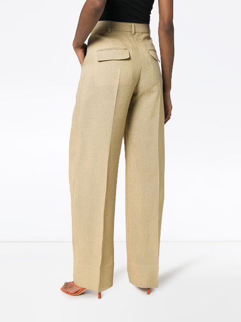 high waisted pleated trousers